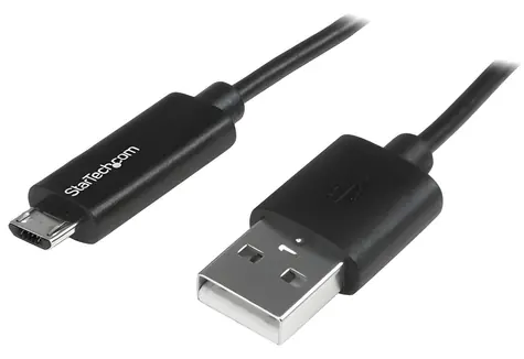 StarTech USB-A - Micro-USB s LED černá / Nabíjecí kabel / 1 m / 480 Mbit/s