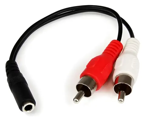 StarTech 3,5mm jack - 2x RCA černá / Audio kabel / 0,15 m