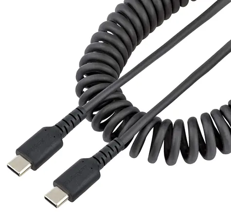 StarTech USB-C kabel černá / Nabíjecí kabel / USB-C - USB-C / spirálový / 0,5 m