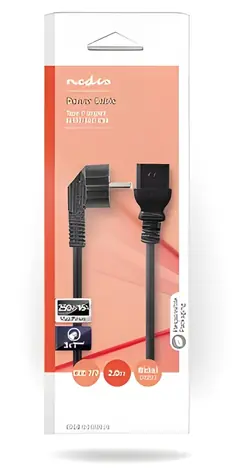 Nedis Napájecí kabel Schuko - IEC-320-C19 černá / Napájecí kabel / 10 A / úhlový - přímý / 2 m