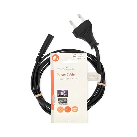 Nedis Napájecí kabel Euro (M) - IEC-320-C1 černá / Napájecí kabel / Přímý-přímý / 2 m
