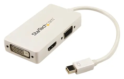 StarTech Adaptér Mini DisplayPort na VGA/DVI/HDMI bílá / Videoadaptér / 1920 x 1200 px / 0,15 m
