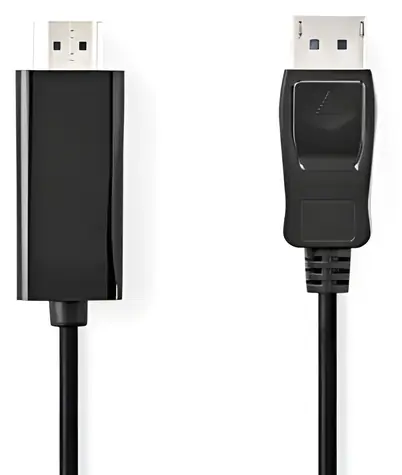 Nedis kabel DisplayPort - HDMI antracit / Kabel DisplayPort / 4K 30Hz / Poniklované konektory / 1 m