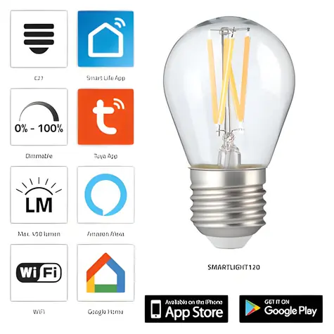 Alecto SMARTLIGHT120 / Chytrá LED žárovka / E27 / Wi-Fi / 1800-3000K / 5W / stmívatelná