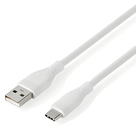 Nedis USB-A - USB-C 1,5 m bílá / Nabíjecí kabel / USB 2.0 / 15 W / 480 Mbit/s / Silikonový