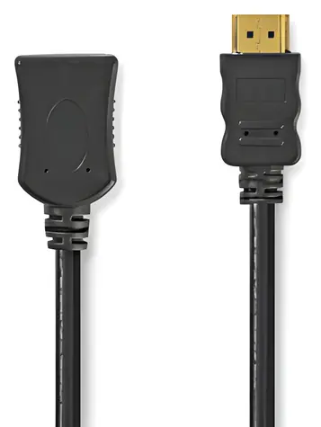 Nedis HDMI prodlužovací kabel černá / Prodlužovací kabel / 4K 60Hz / ARC / 10,2 Gbps / Ethernet / 2 m