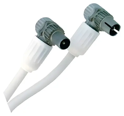 Hirschmann Koaxiální kabel zástrčka-zásuvka úhlový bílá / Koaxiální kabel / 5 m