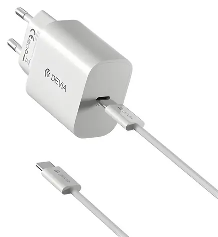 Devia Smart Series PD 30W bílá / Síťová nabíječka / USB-C / kabel USB-C / 30W PD