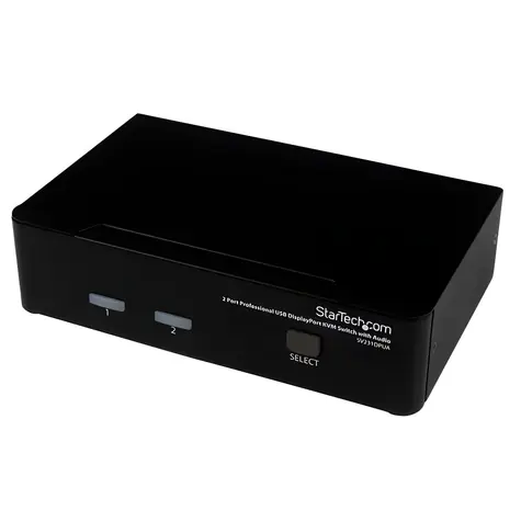 StarTech 2-portový DisplayPort KVM černá / KVM přepínač / USB klávesnice a myš / 3840×2400 px