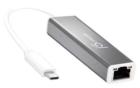 J5Create Adaptér USB-C na Gigabit Ethernet / Ethernetový adaptér / USB-C / RJ-45 / 1000 Mbit/s