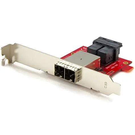 StarTech Redukce 2x SFF-8643 na SFF-8644 červená / Redukce / Mini-SAS HD