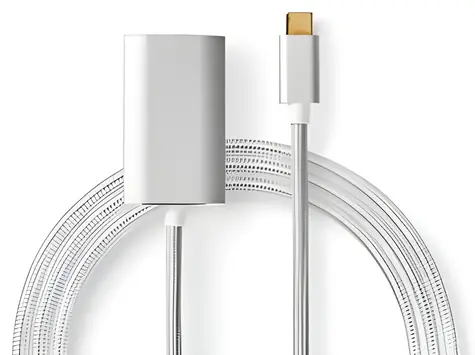 Nedis USB-C - HDMI stříbrná / Adaptér / USB 3.2 Gen 1 / Power Delivery / 4K 60Hz / 2 m / Opletený