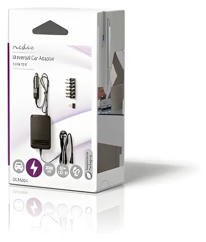 Nedis Univerzální DC-DC napájecí adaptér černá / Napájecí adaptér do auta / 24 W / 12–24 V DC / 6 konektorů / 2,0 A