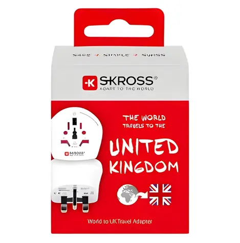 SKROSS Cestovní adaptér Svět-UK / Cestovní adaptér / uzemněný / 7A max / typ G