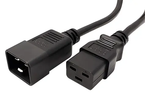 Roline Prodlužovací kabel C20-C19 černá / Napájecí kabel / 230V / 16A / 3m