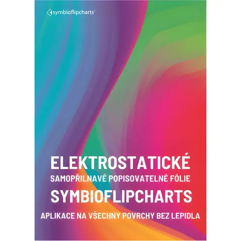 SYMBIO Elektrostatická flipchart fólie 500x700 mm bílá / Flipchart fólie / 25 ks