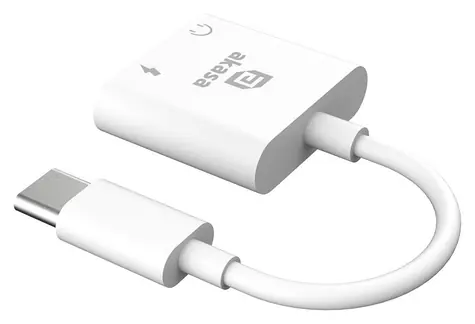 Akasa adaptér USB-C na 3,5mm jack / Redukce / Power Delivery