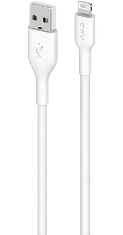 Puro Kabel USB-A - Lightning MFI látkový bílá / Datový kabel / MFI / 1,2 m / 12 W