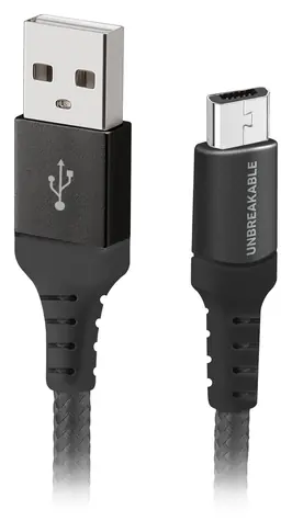 SBS Unbreakable kabel USB-A - Micro USB černá / Kabel / 5 W / 1 m / vyztužené konektory