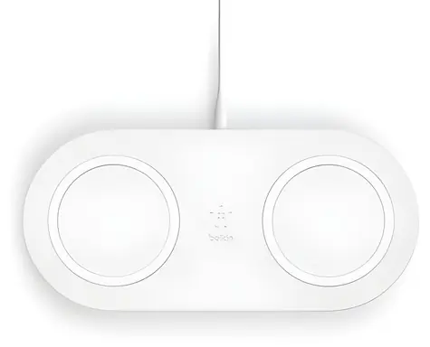 Belkin BOOST CHARGE Dual bílá / Bezdrátová nabíjecí podložka / 2x Qi / 10W