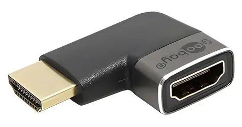 goobay / Redukce HDMI A(M)-HDMI A(F) / Lomená vlevo / 8K/60Hz / Zlacené konektory