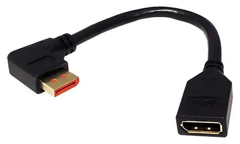InLine DisplayPort redukce DP(F)-DP(M) lomená vlevo, 0,15 m / Redukce / DisplayPort 1.4 / HBR3 / 8K 30Hz