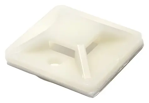 InLine 20 x 20 mm bílá / Příchytka na vázací pásky / samolepicí / 10 ks