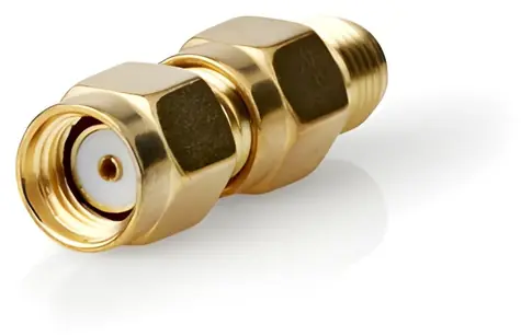 Nedis Adaptér RP-SMA(M) - SMA(F) zlatá / Adaptér / Pozlacené kontakty / 50 Ohm / 2 ks