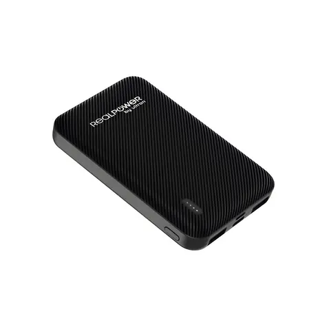 RealPower PB-5000 SE černá / Powerbanka 5000 mAh / 2x USB & USB-C / 5V / 2,4A