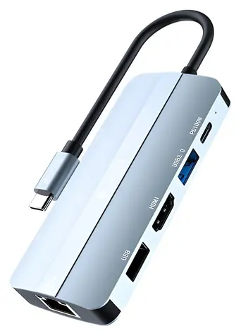 Devia EC704 Leopard Series tmavě šedá / USB-C hub / 9 v 1