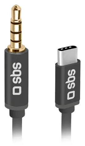 SBS Adaptér USB-C na Jack 3,5 mm černá / Adaptér / 1 m