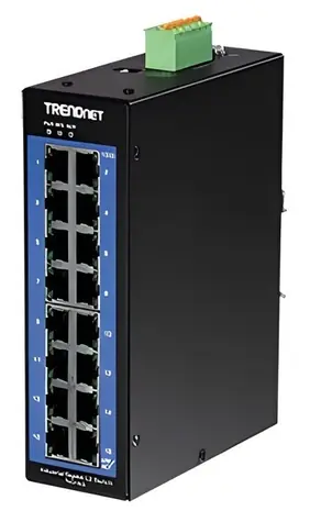 TRENDnet TI-G160i / Průmyslový switch / 16-port Gigabit / L2 / DIN lišta