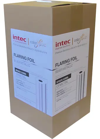 Intec ColorFlare stříbrná metalická / Tonerová efektová fólie / 320 mm x 300 m / jádro 77 mm