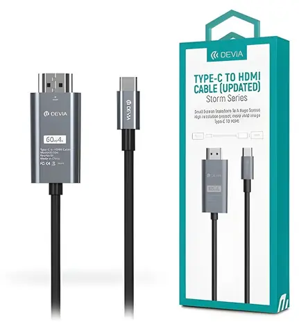 Devia Storm series černá / Kabel / USB-C - HDMI / 2 m