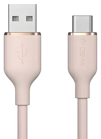 Devia Jelly Series růžová / Nabíjecí kabel / USB-A - USB-C / 1,2 m / silikonový