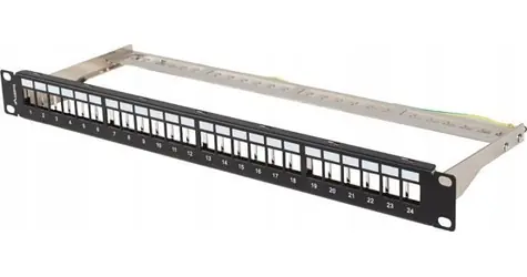 Lanberg PPKS-0924-B černý / Patch panel / 24 portů / Keystone / FTP / 1U / 19