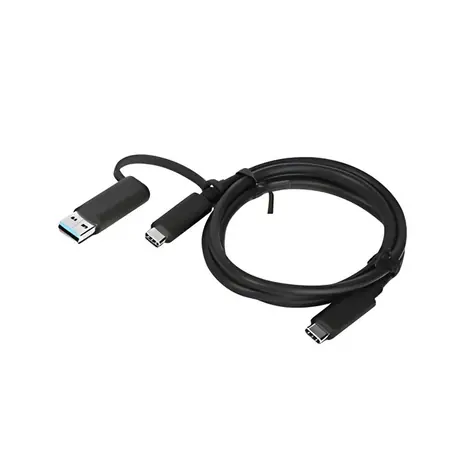 Lenovo Hybrid USB-C s USB-A kabel černá / Kabel / 1x USB-C(M) / 1x USB-A(M) / 1 m / 100 W