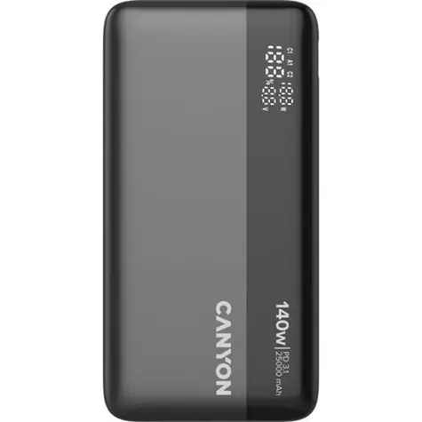 CANYON PB240 tmavě šedá / Powerbanka / 25000 mAh / PD 140W / USB-C / 3x výstup