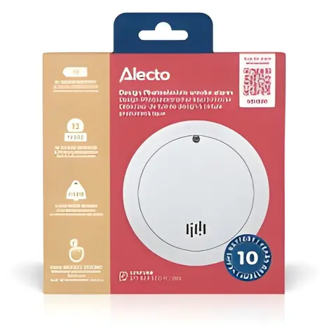 Alecto SD1030 bílá / Detektor kouře / baterie a senzor 10 let / alarm 85 dB / lithiová baterie