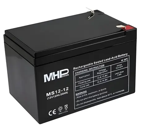 MHPower olověná baterie AGM 12V 12Ah / Olověný akumulátor / VRLA / Faston F2 6,3 mm