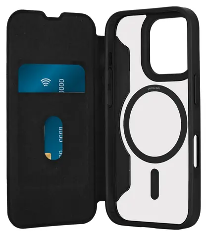 Puro Book Wallet Mag 2 černá / Pouzdro / MagSafe / iPhone 16 Pro