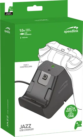 Speed Link SL-260002-BK JAZZ nabíječka černá / USB / pro Xbox Series X/S / 2x NiMH 1100mAh
