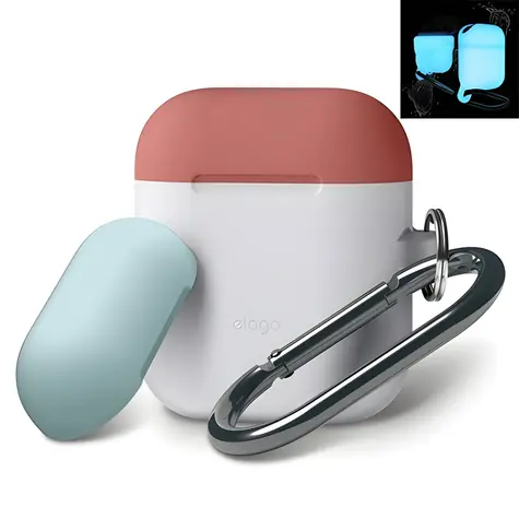 Elago AirPods Silicone Duo Hang Case NightGlow/Italian Rose/Coral Blue / Pouzdro na AirPods
