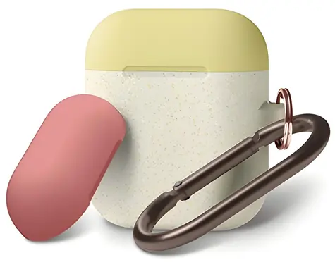 Elago Duo Hang Case Nightglow Gold Pearl / Silikonové pouzdro / AirPods / karabinka