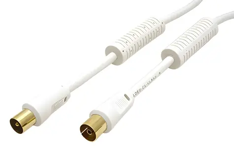 Value anténní TV kabel IEC169-2 M-F bílý / Anténní kabel / 80 dB / 2x stíněný / ferity / 3,5 m