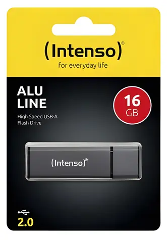 Intenso Alu Line antracitová / Flash Disk / USB 2.0 / 16GB / hliníkový