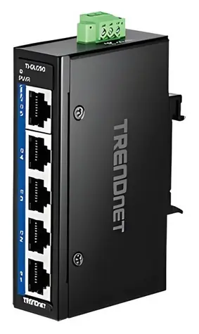 TRENDnet TI-GLC50 / Switch / 5-port 10/100/1000 Mbps / průmyslový / na DIN lištu