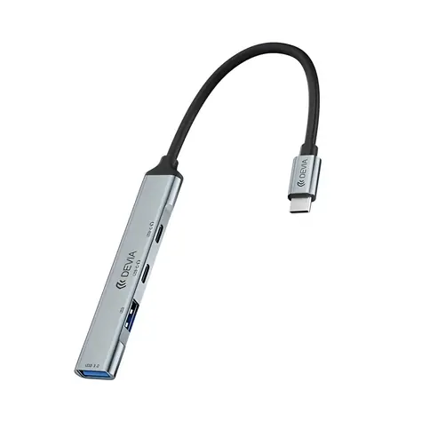 Devia USB-C Hub Lite EC707 tmavě šedý / USB Hub / 4v1