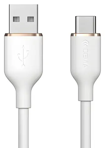 Devia Jelly Series datový kabel USB-A - USB-C bílá / Datový kabel / silikonový / 1,2 m