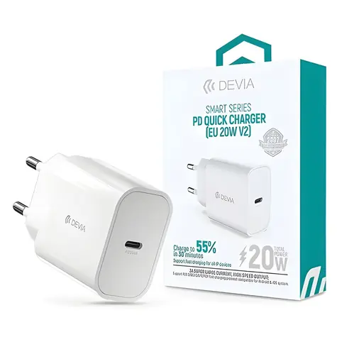 Devia Smart Series bílá / Nabíječka / PD / 20W / USB-C